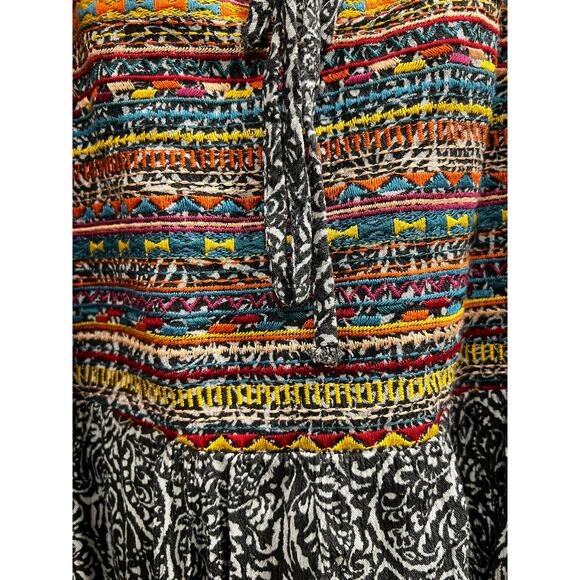 Savanna Jane Black paisley embroidered Cottagecore boho blouse plus sz 1X - Picture 4 of 9